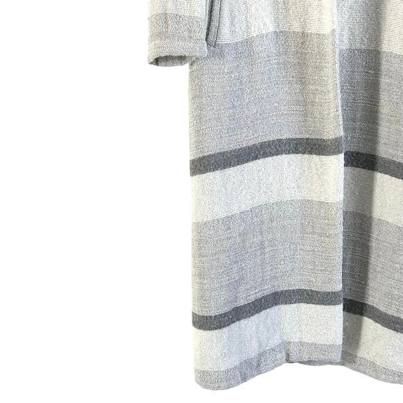 ZARA Striped Woven Duster Long Coat Wool Blend Gray - Picture 4 of 10